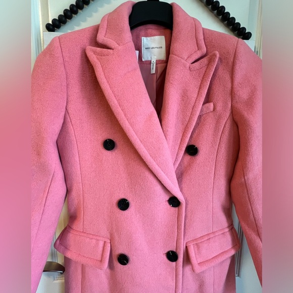 AVEC LES FILLES Wool Double Breasted Coat Retro Pink Jacket Small 4 6 NWT 💖 - Picture 15 of 16